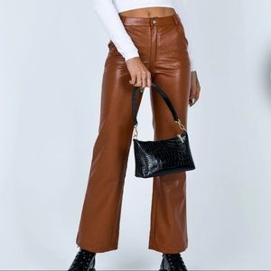 Princess Polly Brown Leather Pants